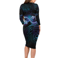 Polynesian Personalized Memorial Family Matching Long Sleeve Bodycon Dress and Hawaiian Shirt Oceanic Infinity Symbol - Until We Meet Again LT7 - Polynesian Pride