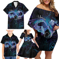 Polynesian Personalized Memorial Family Matching Off Shoulder Short Dress and Hawaiian Shirt Oceanic Infinity Symbol - Until We Meet Again LT7 - Polynesian Pride