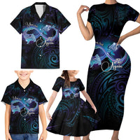Polynesian Personalized Memorial Family Matching Short Sleeve Bodycon Dress and Hawaiian Shirt Oceanic Infinity Symbol - Until We Meet Again LT7 - Polynesian Pride