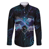 Polynesian Personalized Memorial Family Matching Short Sleeve Bodycon Dress and Hawaiian Shirt Oceanic Infinity Symbol - Until We Meet Again LT7 Dad's Shirt - Long Sleeve Black - Polynesian Pride
