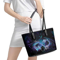 Polynesian Personalized Memorial Leather Tote Bag Oceanic Infinity Symbol - Until We Meet Again - Polynesian Pride