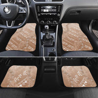 Hawaii Beige Kapa Car Mats Vintage 'Ohe Kāpala Motifs Mix Plumeria Leis