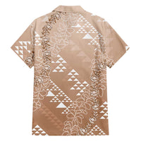 Hawaii Beige Kapa Family Matching Mermaid Dress and Hawaiian Shirt Vintage 'Ohe Kāpala Motifs Mix Plumeria Leis LT7 - Polynesian Pride