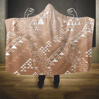 Hawaii Beige Kapa Hooded Blanket Vintage 'Ohe Kāpala Motifs Mix Plumeria Leis LT7 - Polynesian Pride