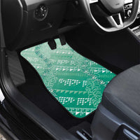 Hawaii Jade Green Kapa Car Mats Vintage 'Ohe Kāpala Motifs Mix Plumeria Leis LT7 - Polynesian Pride