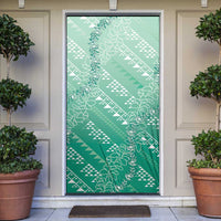 Hawaii Jade Green Kapa Door Cover Vintage 'Ohe Kāpala Motifs Mix Plumeria Leis LT7 Jade Green - Polynesian Pride