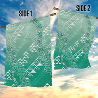 Hawaii Jade Green Kapa Garden Flag Vintage 'Ohe Kāpala Motifs Mix Plumeria Leis LT7 - Polynesian Pride