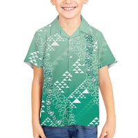 Hawaii Jade Green Kapa Hawaiian Shirt Vintage 'Ohe Kāpala Motifs Mix Plumeria Leis LT7 - Polynesian Pride