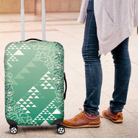 Hawaii Jade Green Kapa Luggage Cover Vintage 'Ohe Kāpala Motifs Mix Plumeria Leis LT7 Jade Green - Polynesian Pride