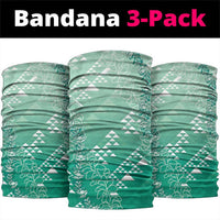 Hawaii Jade Green Kapa Neck Gaiter Vintage 'Ohe Kāpala Motifs Mix Plumeria Leis LT7 package One Size: 25*50cm Jade Green - Polynesian Pride