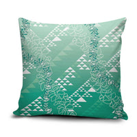 Hawaii Jade Green Kapa Pillow Cover Vintage 'Ohe Kāpala Motifs Mix Plumeria Leis LT7 Jade Green - Polynesian Pride