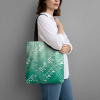 Hawaii Jade Green Kapa Tote Bag Vintage 'Ohe Kāpala Motifs Mix Plumeria Leis LT7 - Polynesian Pride