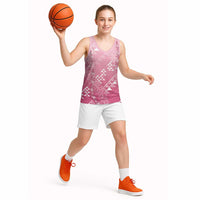 Hawaii Rose Pink Kapa Basketball Jersey Vintage 'Ohe Kāpala Motifs Mix Plumeria Leis LT7 - Polynesian Pride