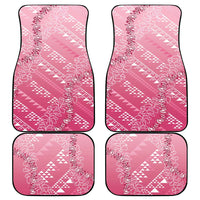 Hawaii Rose Pink Kapa Car Mats Vintage 'Ohe Kāpala Motifs Mix Plumeria Leis LT7 - Polynesian Pride