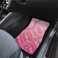Hawaii Rose Pink Kapa Car Mats Vintage 'Ohe Kāpala Motifs Mix Plumeria Leis LT7 - Polynesian Pride