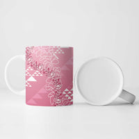 Hawaii Rose Pink Kapa Ceramic Mug Vintage 'Ohe Kāpala Motifs Mix Plumeria Leis LT7 - Polynesian Pride