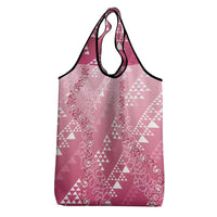 Hawaii Rose Pink Kapa Grocery Bag Vintage 'Ohe Kāpala Motifs Mix Plumeria Leis LT7 - Polynesian Pride