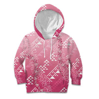 Hawaii Rose Pink Kapa Kid Hoodie Vintage 'Ohe Kāpala Motifs Mix Plumeria Leis LT7 Hoodie Rose Pink - Polynesian Pride