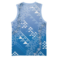 Hawaii Royal Blue Kapa Basketball Jersey Vintage 'Ohe Kāpala Motifs Mix Plumeria Leis LT7 - Polynesian Pride