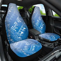 Hawaii Royal Blue Kapa Car Seat Cover Vintage 'Ohe Kāpala Motifs Mix Plumeria Leis LT7 One Size Royal Blue - Polynesian Pride