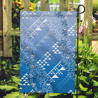 Hawaii Royal Blue Kapa Garden Flag Vintage 'Ohe Kāpala Motifs Mix Plumeria Leis LT7 Garden Flag Royal Blue - Polynesian Pride