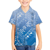 Hawaii Royal Blue Kapa Hawaiian Shirt Vintage 'Ohe Kāpala Motifs Mix Plumeria Leis LT7 - Polynesian Pride