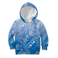 Hawaii Royal Blue Kapa Kid Hoodie Vintage 'Ohe Kāpala Motifs Mix Plumeria Leis LT7 Hoodie Royal Blue - Polynesian Pride