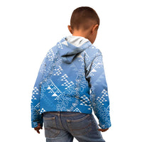Hawaii Royal Blue Kapa Kid Hoodie Vintage 'Ohe Kāpala Motifs Mix Plumeria Leis LT7 - Polynesian Pride