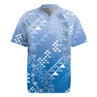 Hawaii Royal Blue Kapa Rugby Jersey Vintage 'Ohe Kāpala Motifs Mix Plumeria Leis LT7 Royal Blue - Polynesian Pride