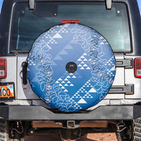 Hawaii Royal Blue Kapa Spare Tire Cover Vintage 'Ohe Kāpala Motifs Mix Plumeria Leis LT7 Royal Blue - Polynesian Pride