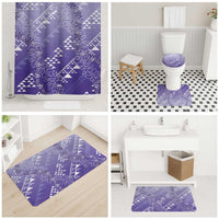 Hawaii Lavender Kapa Bathroom Set Vintage 'Ohe Kāpala Motifs Mix Plumeria Leis LT7 - Polynesian Pride