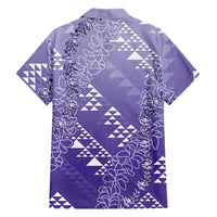 Hawaii Lavender Kapa Hawaiian Shirt Vintage 'Ohe Kāpala Motifs Mix Plumeria Leis LT7 - Polynesian Pride
