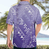 Hawaii Lavender Kapa Hawaiian Shirt Vintage 'Ohe Kāpala Motifs Mix Plumeria Leis LT7 - Polynesian Pride