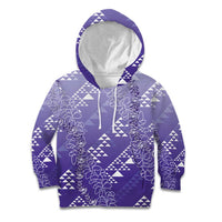Hawaii Lavender Kapa Kid Hoodie Vintage 'Ohe Kāpala Motifs Mix Plumeria Leis LT7 Hoodie Lavender - Polynesian Pride