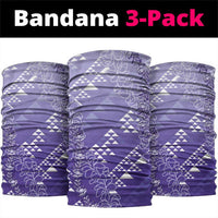 Hawaii Lavender Kapa Neck Gaiter Vintage 'Ohe Kāpala Motifs Mix Plumeria Leis