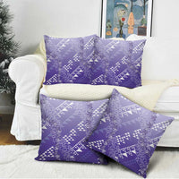 Hawaii Lavender Kapa Pillow Cover Vintage 'Ohe Kāpala Motifs Mix Plumeria Leis