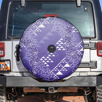 Hawaii Lavender Kapa Spare Tire Cover Vintage 'Ohe Kāpala Motifs Mix Plumeria Leis LT7 Lavender - Polynesian Pride