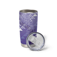 Hawaii Lavender Kapa Tumbler Cup Vintage 'Ohe Kāpala Motifs Mix Plumeria Leis LT7 - Polynesian Pride