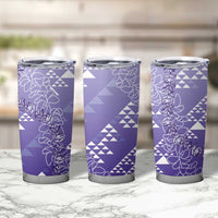 Hawaii Lavender Kapa Tumbler Cup Vintage 'Ohe Kāpala Motifs Mix Plumeria Leis LT7 - Polynesian Pride