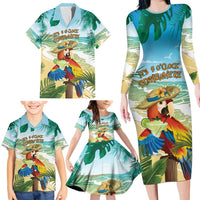 Aloha Hawaii It's 5 o'clock Somewhere Family Matching Long Sleeve Bodycon Dress and Hawaiian Shirt LT7 - Polynesian Pride