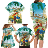 Aloha Hawaii It's 5 o'clock Somewhere Family Matching Long Sleeve Bodycon Dress and Hawaiian Shirt LT7 - Polynesian Pride