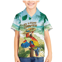 Aloha Hawaii It's 5 o'clock Somewhere Family Matching Mermaid Dress and Hawaiian Shirt LT7 Son's Shirt Blue - Polynesian Pride