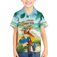 Aloha Hawaii It's 5 o'clock Somewhere Family Matching Short Sleeve Bodycon Dress and Hawaiian Shirt LT7 Son's Shirt Blue - Polynesian Pride