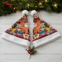 Crimson Red Tropical Christmas Hawaii Tapa Christmas Santa Hat Aloha Santa Drink Party LT7 - Polynesian Pride