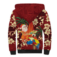 Crimson Red Tropical Christmas Hawaii Tapa Sherpa Hoodie Aloha Santa Drink Party LT7 - Polynesian Pride