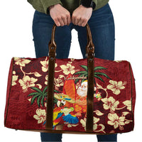 Crimson Red Tropical Christmas Hawaii Tapa Travel Bag Aloha Santa Drink Party LT7 Red - Polynesian Pride