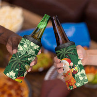 Moss Green Tropical Christmas Hawaii Tapa 4 in 1 Can Cooler Tumbler Aloha Santa Drink Party LT7 - Polynesian Pride