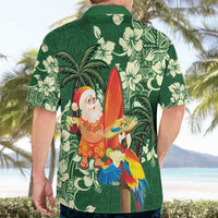 Moss Green Tropical Christmas Hawaii Tapa Hawaiian Shirt Aloha Santa Drink Party LT7 - Polynesian Pride