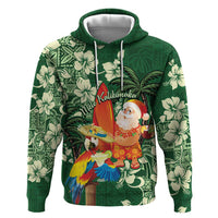 Moss Green Tropical Christmas Hawaii Tapa Hoodie Aloha Santa Drink Party LT7 Pullover Hoodie Green - Polynesian Pride