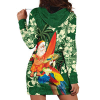 Moss Green Tropical Christmas Hawaii Tapa Hoodie Dress Aloha Santa Drink Party LT7 - Polynesian Pride